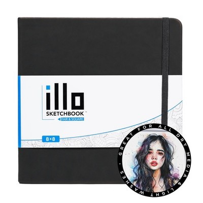 illo Sketchbook 8   x 8   Square Hardcover Sketch Book, (112lb/180gsm) Heavyw...