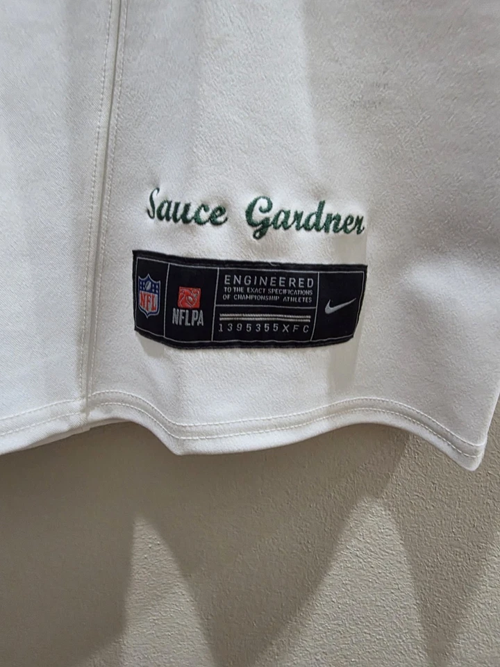 SAUCE GARDNER #1 New York Jets Nike Vapor F.U.S.E. Camiseta Elite Custom Talla 44 Foto 4 de 4