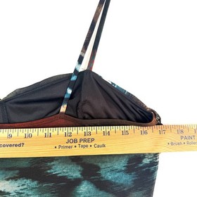 LIBIAN Shirred Sheer Mesh Bohemian Hippie Festival Flared Jumpsuit Womens S