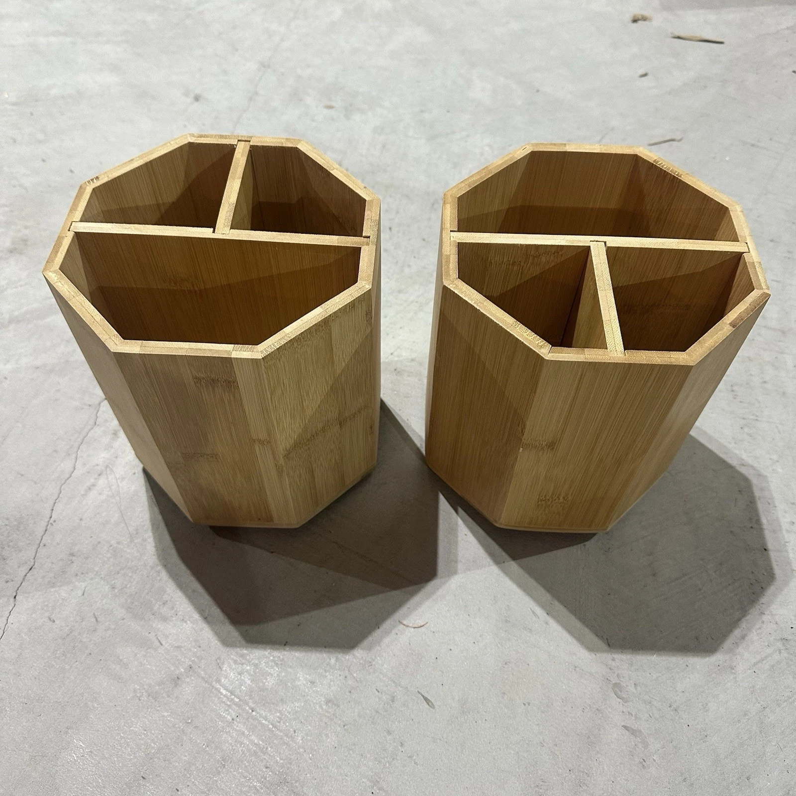 2 Pack 360° Rotating Wood kitchen Utensil Holder for Countertop