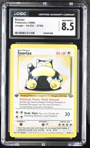 Pokémon English Snorlax 27/64 1999 Jungle - 1st Edition Rare Vintage NM/MINT