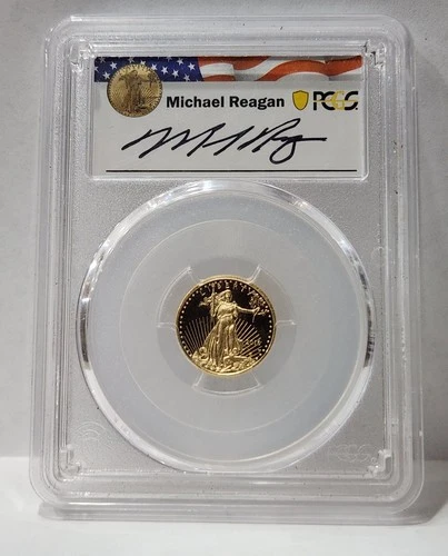 2016-W $5 Gold Eagle PCGS PR69DCAM Michael Reagan Auto - 1/10 oz Gold