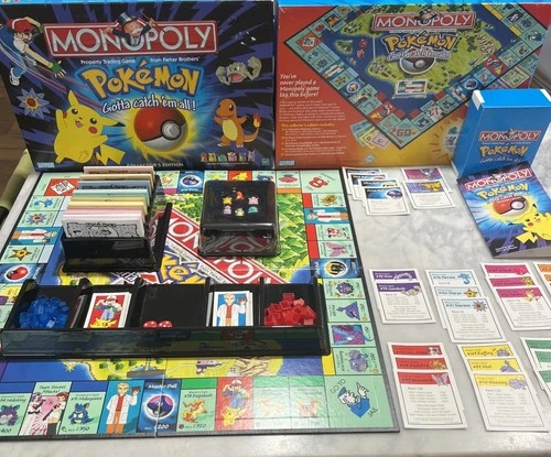 Vintage Retro Hasbro Pokemon Collector's Edition Monopoly Game 41357 COMPLETE! ￼