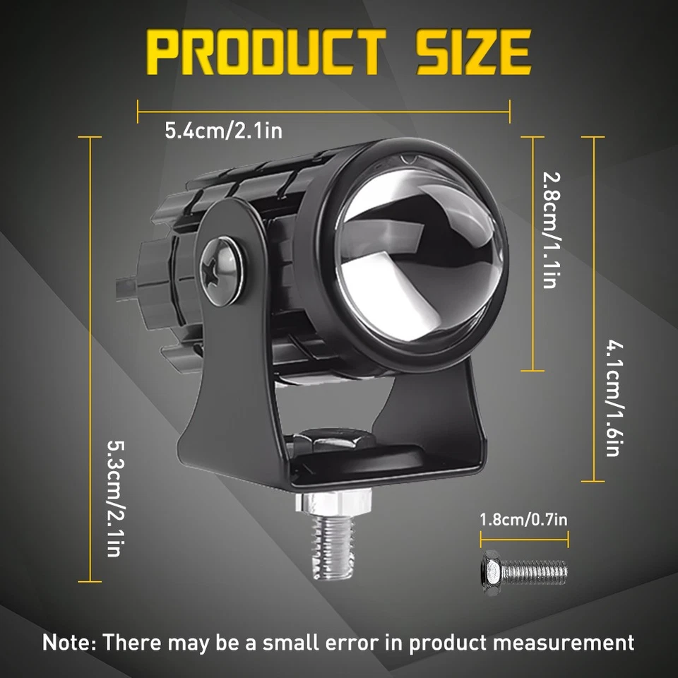 2 светодиодных прожектора вспомогательные противотуманные фары для мотоцикла велосипеда - Изображение 2 из 4