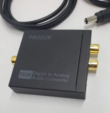 PROZOR 192Khz Digital to Analog Audio Converter DAC Digital SPDIF Optical to Ana