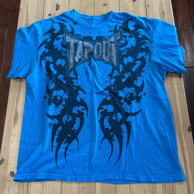#ad #ad VTG Tapout Shirt Mens XL Blue American Arrogant Y2K Tribal Crew Neck $19.99