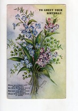 KGV TO GRRET YOUR BIRTHDAY postcard 1917 posted BRIXHAM 1/2d (207)