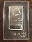 Valcambi 100 Gram .999 Fine Silver Bar In Assay
