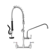 25" Height Commercial Faucet with Sprayer, 8" Adjustable Center  12" Add-on ...