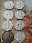 Lot of 8 Franklin Half Dollars Philadelpia (Buyer Takes All) 1951,52,53,54,59