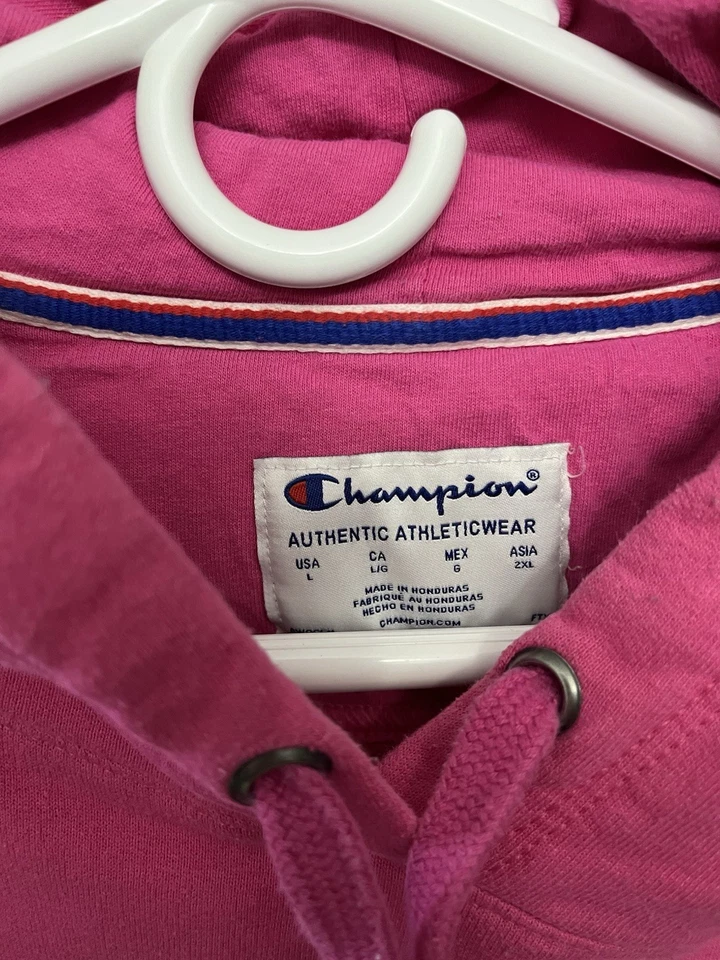 Champion Sudadera Talla Grande Rosa Sudadera con Capucha Manga Larga Foto 2 de 3