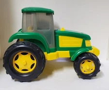 Vintage American Plastics Farm Tractor Green & Yellow 