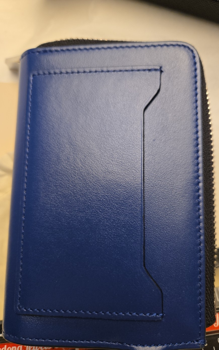 $360 MSRP - Montblanc 129690 Key Pouch 4cc Black Blue Blemished | eBay