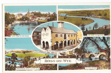 postcard -WA77-ross on wye 5X views of the area