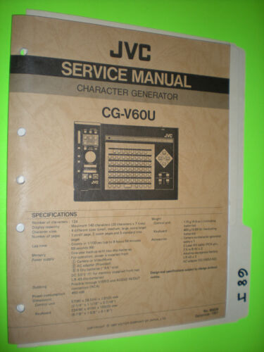 parachute within pantry JVC cg-v60u service manual original repair book character generator | eBay