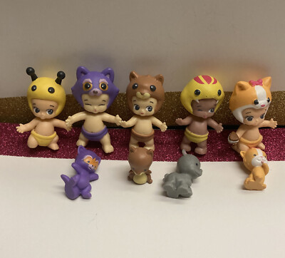 TWOZIES Baby Lot of 5 Babies Figures Moose Toys Animal Figure 1.5