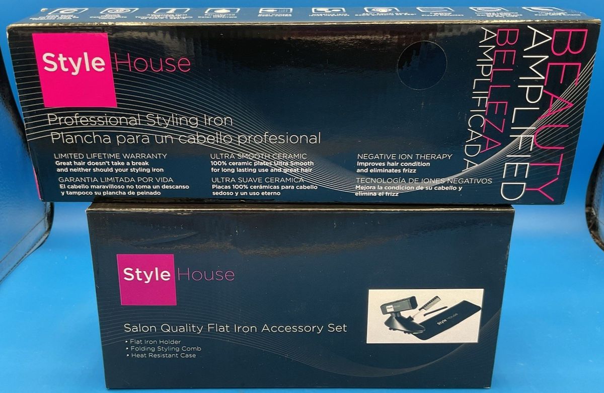 STYLE HOUSE Professional Styling Ceramic Flat Iron & 3 Piece  display picture 1