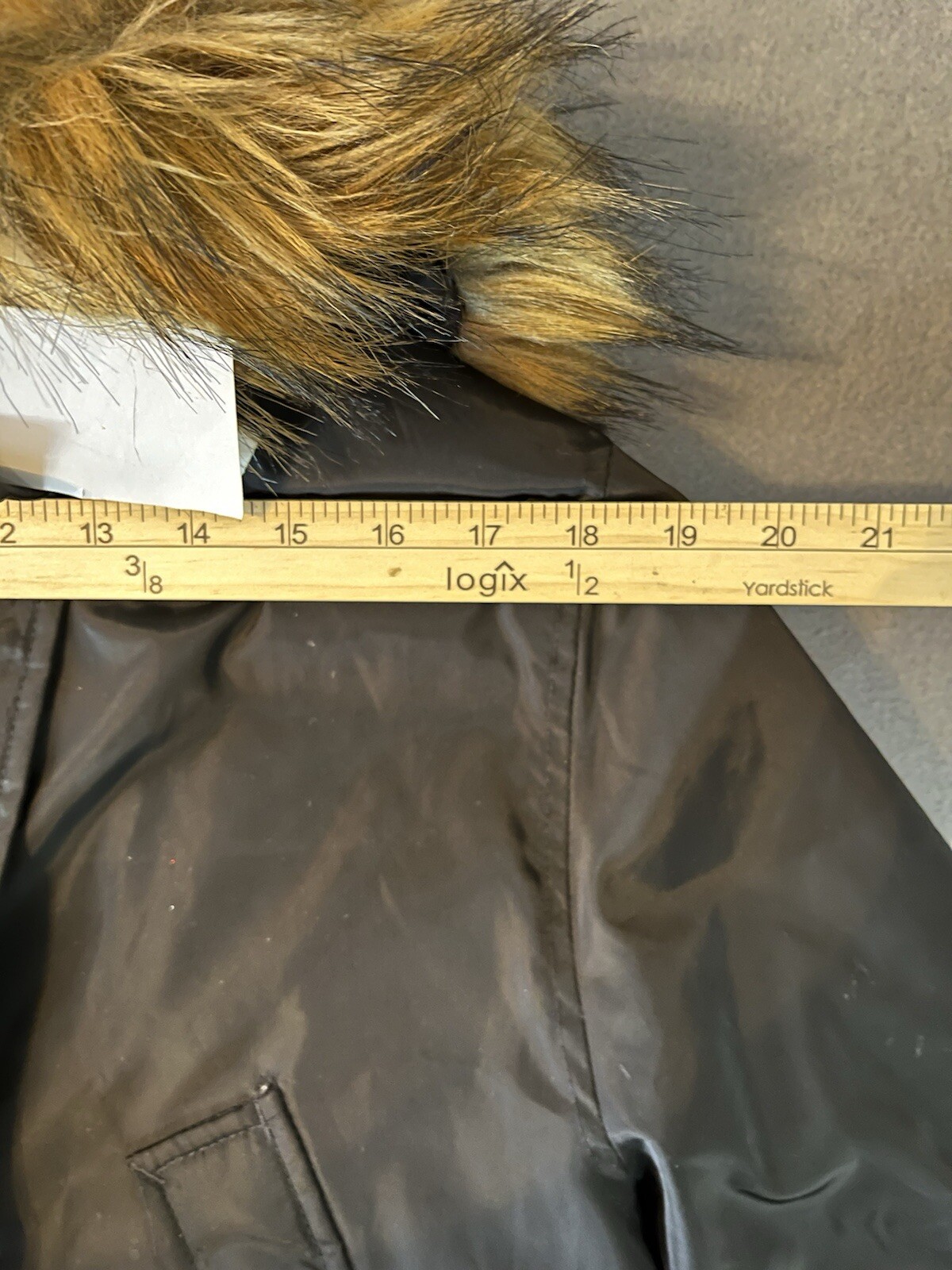 Unisex Guy Laroche Homme Black Puffer Jacket Small Quilted Fur Lined Hood GLH-92