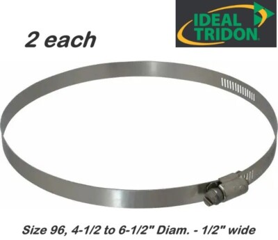 Ideal-Tridon SAE Size 96, 4-1/2 to 6-1/2'' Diam. - 1/2'' wide Worm Drive Hose Clam