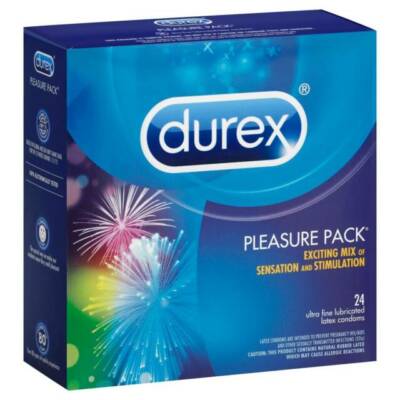 Durex Pleasure Pack Assorted Natural Latex Condoms - 24 Pieces
