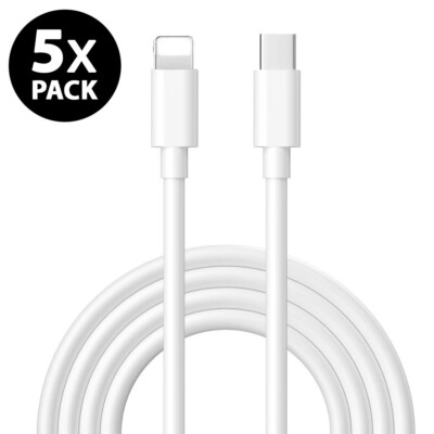 5x Ladekabel Schnellladekabel 8 Pin USB-C Typ C passend für iPhone 14 13 12 11 X