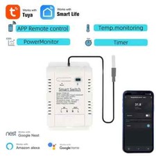 Smart Temperature Humidity Switch Power Monitor with Thermostat Probe Sensor