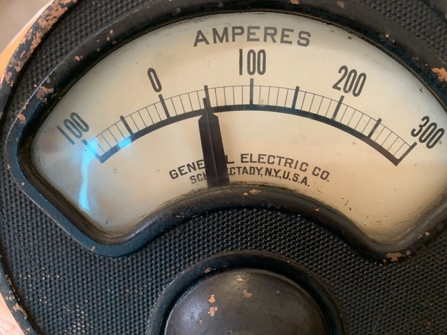 Vintage Large 7" GE Type D8 Ampere Gauge-100 to 300 Amperes Range ...