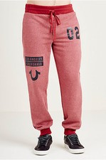 NWT TRUE RELIGION 148 MENS SULFUR COLOR BLOCK JOGGER SWEAT PANTS SZ M MEDIUM