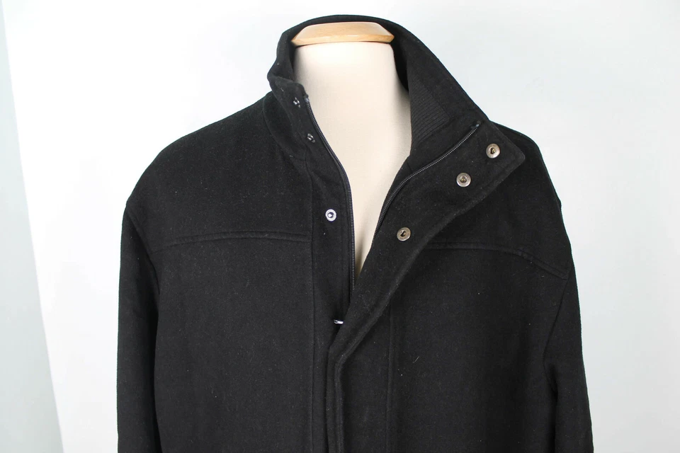 J. Ferrar Men’s Black Modern Fit Wool Blend Zipper / Buttons Jacket Size XXL - Image 2 of 4