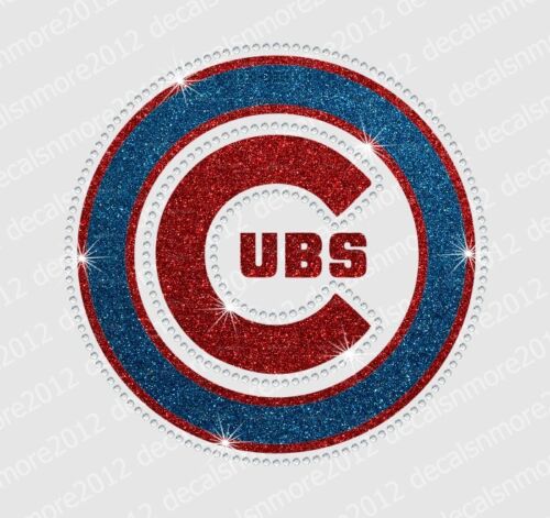 MLB - Chicago Cubs - Bling - Iron-on Glitter Vinyl & Rhinestone Transfer - 第 1/1 張圖片
