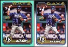 2024 Topps Series 2 Osleivis Basabe RC #440 Aqua & Base - Tampa Bay Rays