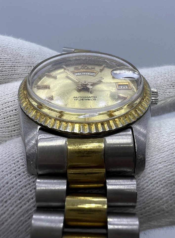 Vintage Omax President Day-Date Automatic Two-Tone Swiss Made Men's Watch (Rare) - Image 4 of 4