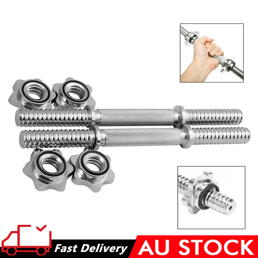14" 16" 19" Standard Dumbbell Bar Handles Pair fit 28mm Standard Weight Plates
