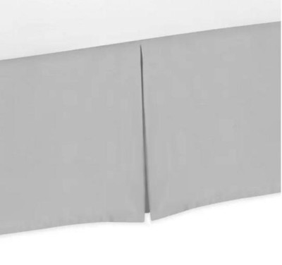 Pleated Tailored Bed Skirt Solid Silver 650 TC Cotton Split Corner All Lengths
