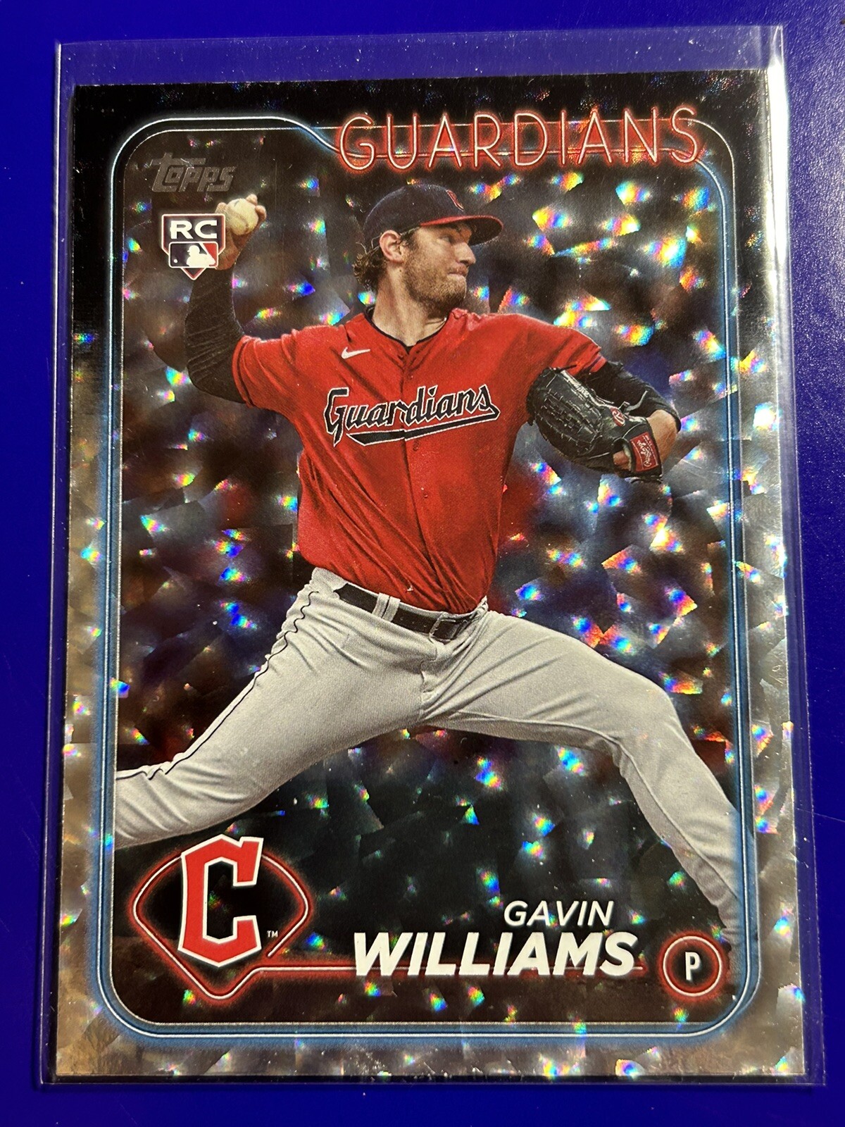 2024 Topps #242 Gavin Williams Silver Crackle Foil RC Cleveland Guardians #242