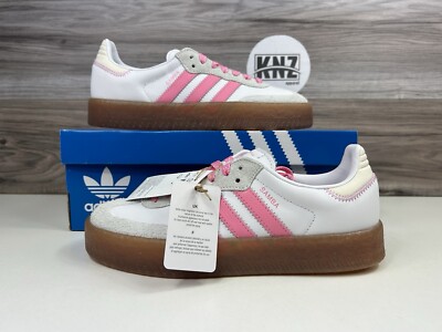 *Adidas Samba Originals Sambae White 'Bliss Pink' Gum Casual Shoes (IE9109) RARE