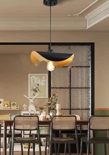 13" Senroyal Pendant Light – Black Gold Modern Ceiling Lamp – New in Box