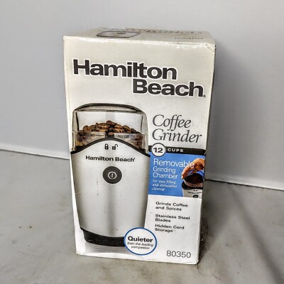 Hamilton Beach Coffee Grinder 12 Cups Removable Grinding Chamber Kitchen 80350