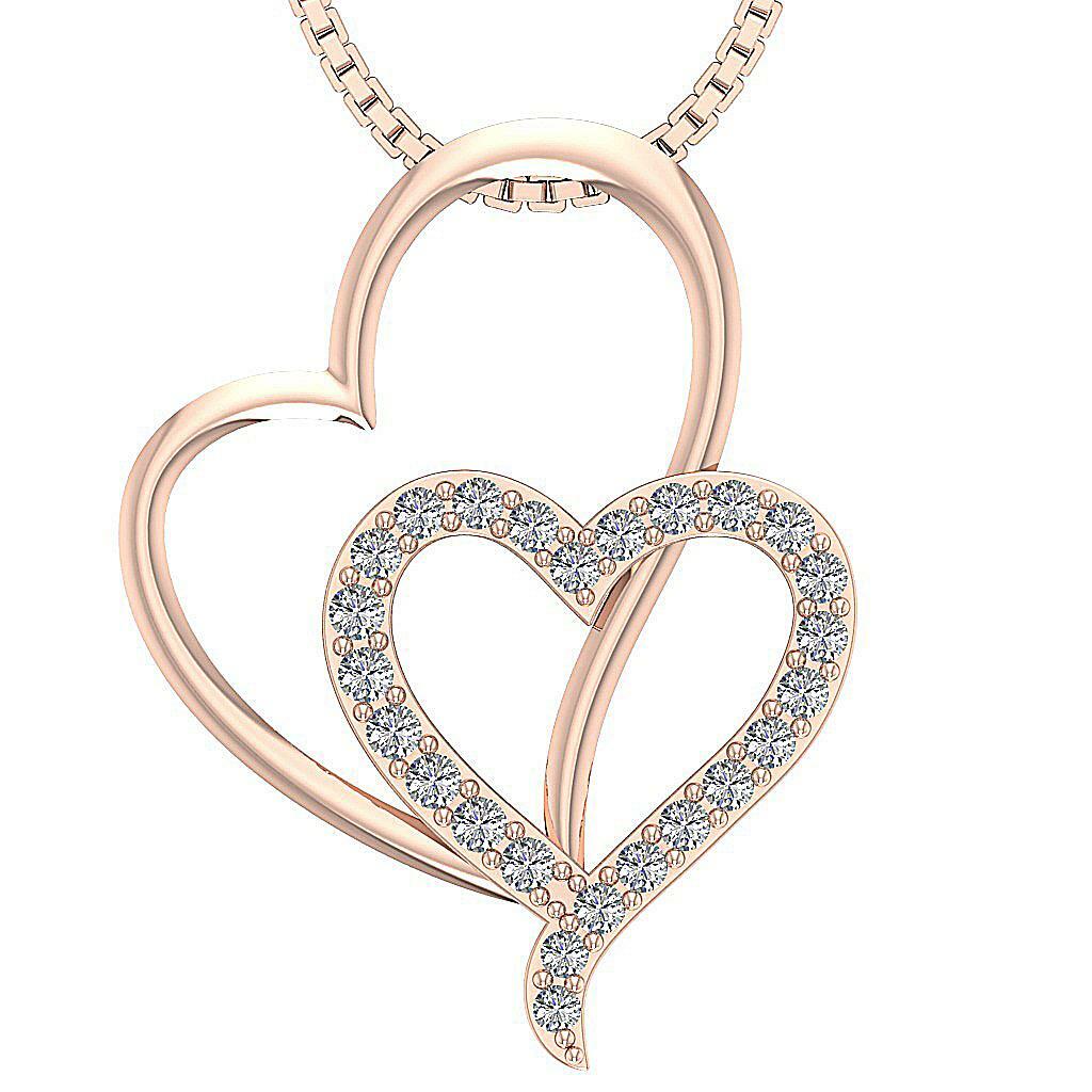 0.25 CTW Diamond Heart Pendant – 10K White Gold, Blue/Black/White Diamonds, 18" Chain Included - View #4