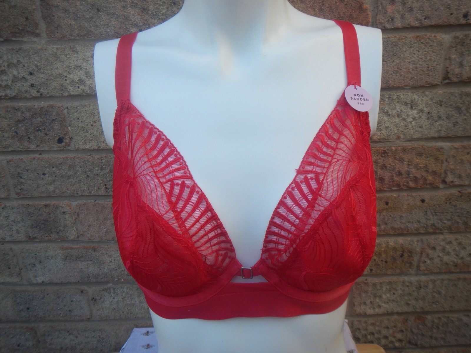 LADIES RED 32F BRA , ENTICE COLLECTION , GEORGE NEW WITH TAGS UNDERWIRED LACY