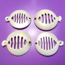 Women Banana Fish Clip Hair Teeth Ponytail Comb Round White Pearl Made in France