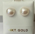 wholesale AAAA akoya 9-8mm white pearl earrings 14k Gold Limited time promotion