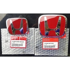 2pcs Front Rear Red H Emblems Fit For 06-2015 Honda Civic Sedan Si Lx Ex Badge 2pcs Front Rear Red H Emblems Fit For 06-2015 Honda Civic Sedan Si Lx Ex Badge