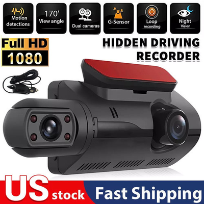 #ad 1080P Dual Lens Car DVR Dash Cam Video Recorder G Sensor Front And Inside Camera $21.98