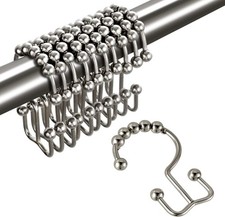 Shower Curtain Hooks Rings, Double Sided Shower Curtain Hooks, Stainless Steel
