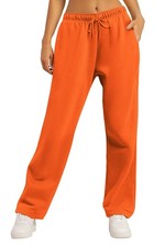 Women's Wide Leg Sweatpants Fleece Lined Baggy Straight Leg Lounge Pants Fall...