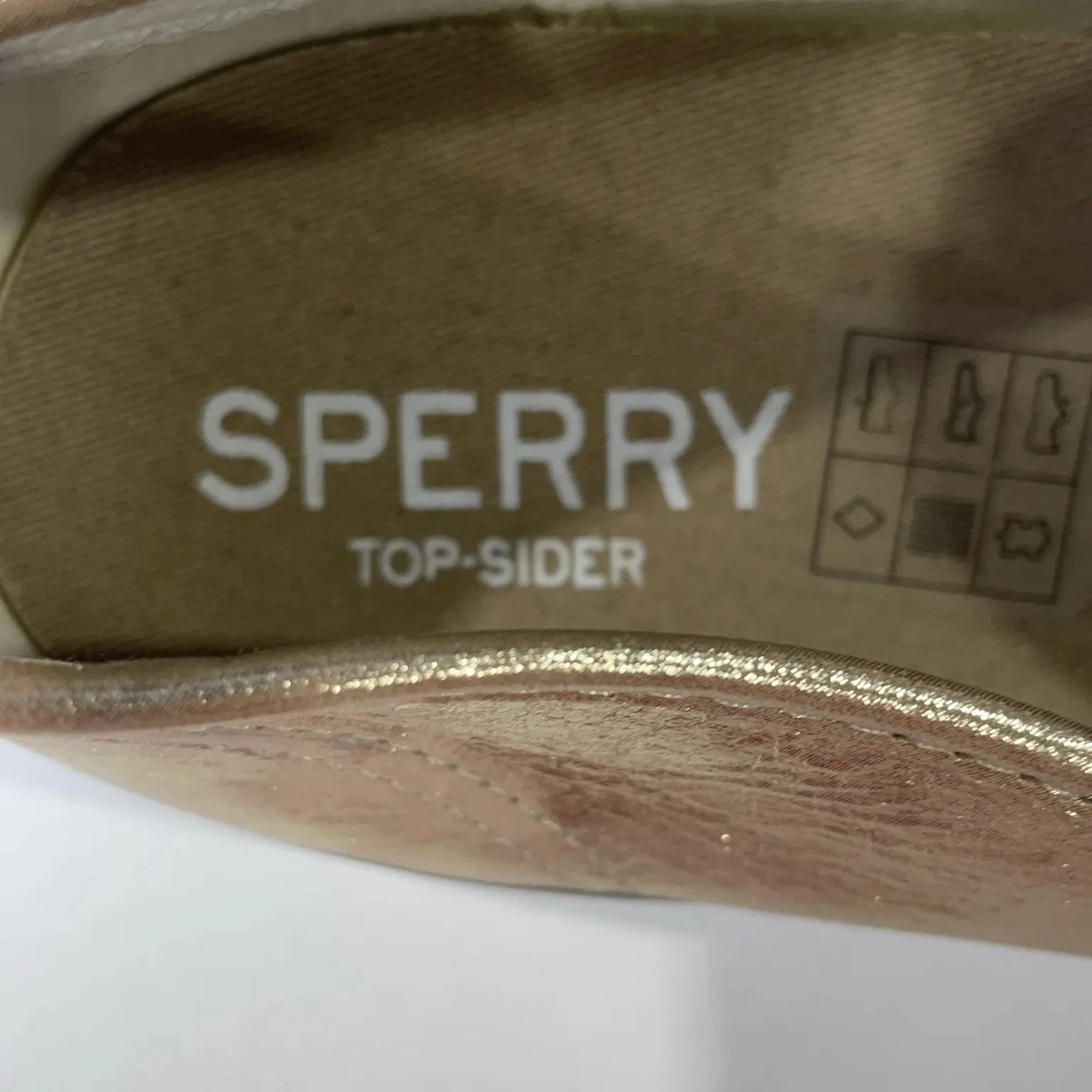 Sperry Top Sider, Slipper, Größe: 42 1/2, Leder, Gold, Damen #e4B