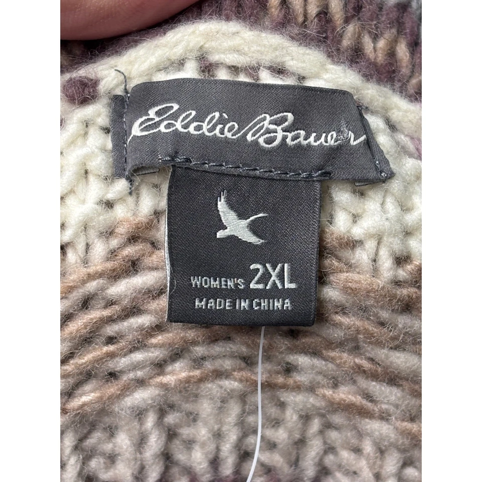 Cárdigan para mujer Eddie Bauer 2XL mezcla de lana a rayas nuevo con etiquetas Foto 3 de 4
