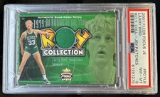 2001-02 Fleer Focus Larry Bird ROY Patches #/99 PSA 8
