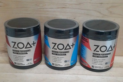 3CT VARIETY PACK:   ZOA+ Zero Sugar PRE-WORKOUT Powder NSF-CERTIFIED SPORT 13oz 